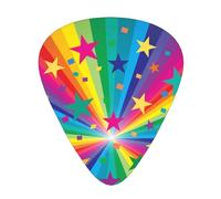 Raggi di coriandoli arcobaleno e stelle,12 pezzi di plettri per chitarra, 3 plettri di diverso spessore per chitarra acustica, basso, ukulele