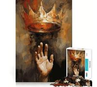 Raggiungere la regalità︰ Puzzle con corona e mano per adolescenti, 1000 pezzi, gioco rilassante, evasione, bordi precisi, (50x75cm)