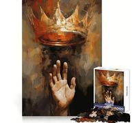 Raggiungere la regalità︰ Puzzle da 1000 pezzi con corona e mano per adolescenti, gioco di puzzle per allenare la mente, gioco di gruppo, arte da assemblare, regalo classico (38x52cm)