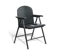 RAGGZZ Sedia Pieghevole Forata, Sedia da Doccia con Braccioli e Schienale Sedia da Toilette Sedia da Comodino e Sedile WC Imbottito Toilette Mobile Multifunzionale per Adulti Anziani Handicap