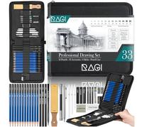 RAGI Matite 33 Elementi Set professionale per creare disegni e schizzi, che consente di utilizzare varie tecniche di disegno Matite per disegno tecnico, Z-OLW/33