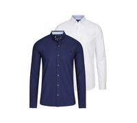 Raging Bull Raging Bull Classic Manica lunga Oxford 100% Cotton Camicie 2 Pack xlarge blu