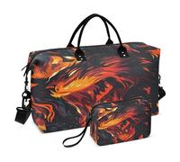 Raging Fire - Borsone da viaggio con borsa da toilette e tracolla regolabile, per viaggi, palestra, yoga, fine settimana, Multicolore, Taglia unica, Beauty case