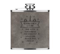 Ragioni Essere Un Leocorn 170ml pelle Sintetica Hip Flask Grigio Funny Leopardo