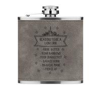 Ragioni Essere Un Lioncorn 170ml pelle Sintetica Hip Flask Grigio Funny Leone