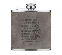 Ragioni Essere Un Sirena 170ml pelle Sintetica Hip Flask Grigio Divertente