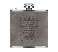 Ragioni Essere Un Tigercorn 170ml pelle Sintetica Hip Flask Grigio Funny Tigre