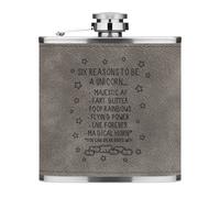 Ragioni Essere Un Unicorno 170ml pelle Sintetica Hip Flask Grigio Divertente