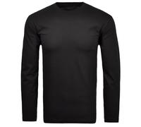 RAGMAN Maglietta da uomo a maniche lunghe con scollo rotondo, nero-009, XXL