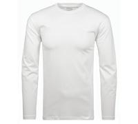 Ragman Maglietta da uomo a maniche lunghe, girocollo, bianco, L