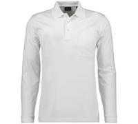 Ragman - Polo da uomo a maniche lunghe bianco XXXXL