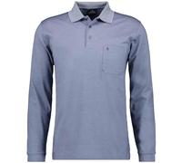 RAGMAN Polo da uomo a maniche lunghe con tasca sul petto, Blu scuro, XL
