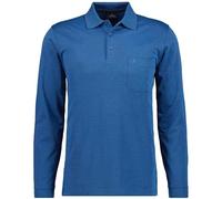 RAGMAN Polo da uomo a maniche lunghe con zip, Blu-melange-765, S