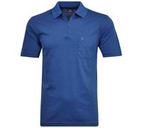 RAGMAN Polo da uomo con zip, Blu-melange-765, L