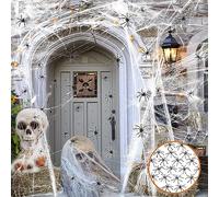 Ragnatela Halloween,200g Spider Web +40 Nero Finti Ragni,Decorazioni Di Halloween Di Ragnatele Estensibili,Ragnatela Di Decorazione Di Halloween,Per La Decorazione Della Casa Infestata Decorazione