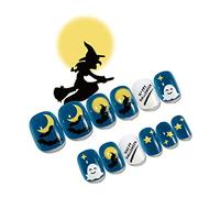 Ragnatela Halloween Indossare Medio Lungo Manicure Finte Unghie Salva Per Tempo Indossare Stampare Su Unghie Bambino Adulto