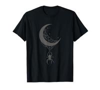Ragnatela Luna Spooky Design Per Halloween Night Party Maglietta
