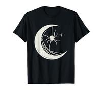 Ragnatela Luna Spooky Design Per Halloween Night Party Maglietta