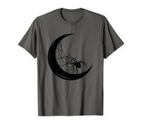 Ragnatela Luna Spooky Design Per Halloween Night Party Maglietta