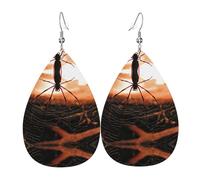 Ragnatele con un ragno orecchini da donna in pelle a forma di goccia sono adatti per feste, feste e regali., Misura unica