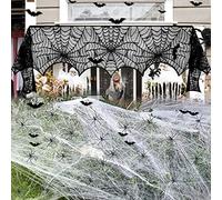 Ragnatele Halloween, Pipistrelli Ragni Finti, Halloween Decorazioni Esterno, Ragnatele Decori Halloween, Ragno Finto Pipistrelli per Halloween Feste di Cimitero Giardino Carnevale Feste Spaventose