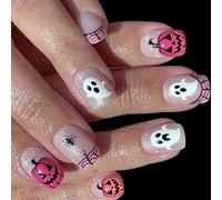 Ragni Web Zucca Halloween Breve Piazza ABS Unghie Finte Accessori Per Feste Facile Applicare Design