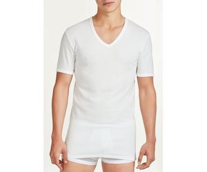 RAGNO 065458 Maglietta Mezza Manica Uomo Scollo V Lana e Cotone BIANCO