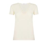 RAGNO 073098 Merino Medium Maglietta scollo a V Donna in lana BIANCO-NERO