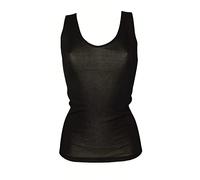 RAGNO Camiciola Donna Cotone Filo di Scozia Scollo V Canottiera Spalla Larga Articolo 028192 Natural IPOALL SL, 020N Nero, XXL