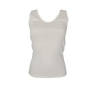 RAGNO Camiciola Donna Cotone Filo di Scozia Scollo V Canottiera Spalla Larga Articolo 028192 Natural IPOALL SL, 010N Bianco, XS