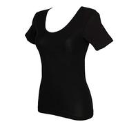 RAGNO Camiciola Donna Manica Corta 85% Lana Merino e 15% Seta Articolo 074027, 020 Nero, M