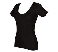 RAGNO Maglia Manica Corta Donna, Nera, Lana/Cotone, Taglia 5