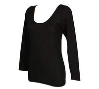 RAGNO Camiciola Donna Manica Lunga sintonia Lana e Cotone Articolo 072459 SINTONIA ECORAGNO ML, 020 Nero, 4-Quarta (EU M - F 3 - USA S - GB 34)