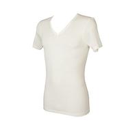 RAGNO Camiciola Uomo t-Shirt Intima Scollo V Manica Corta 100% Lana Merino wonderwool Articolo 602318, 003 Bianco Seta, L
