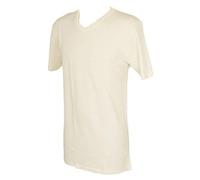 RAGNO Camiciola Uomo t-Shirt Intima Scollo V Manica Corta Wool & Silk WSK Articolo 601598 Lana e Seta, 002 Bianco Lana, 3-Terza (EU S - F 2 - USA XS - GB 32)