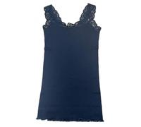 RAGNO Canotta a costine spalla larga in pizzo elasticizzato lana merino e seta art. 70183W - 3, Nero