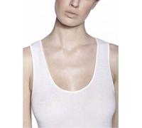 RAGNO Canotta donna SPALLA LARGA lana e seta 074022 bordino in raso BIANCO o NER