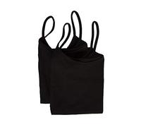 RAGNO Confezione 2 Canottiere Top laccino Donna Cotone Camiciola Bipack Articolo 07455E BIOCOTTON Stretch Bordatura Ultra Legger, 020B Nero, S