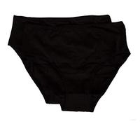 RAGNO Confezione 2 Slip Donna Slip Alto Bordato Liscio Mutande Bipack Articolo 07455Q Pocket, 020B Nero, XL