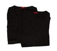 Confezione 2 t-shirt uomo maglietta intima manica corta camiciola scollo V coton