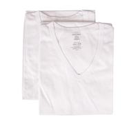 Confezione 2 t-shirt uomo maglietta intima manica corta camiciola scollo V coton