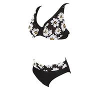RAGNO Costume Bikini Due Pezzi Donna con Ferretto Baschina Articolo 70450W, 020F Fantasia Nero, fra 100D - EUR 85D - ITA 5D - UK 38D - USA 38D