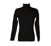 Ragno Dolcevita Ciclista U262AK Uomo Cotone bio Collo roulé Manica lunga Caldo e soffice Nero XXL