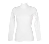 RAGNO Dolcevita Ciclista Donna Maglia Manica Lunga Caldo e soffice Cotone bio Articolo D274AK BIO Cotton Dolcevita, 010 Bianco, 3 - Terza