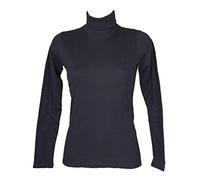 RAGNO Dolcevita Ciclista Donna Maglia Manica Lunga Caldo e soffice Cotone bio Articolo D274AK BIO Cotton Dolcevita, 078 Bleu, XL