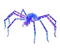 Ragno gigante prismatico iridescente, 132,1 cm, pre-illuminato, grande, decorazione prismatica spaventosa per Halloween, 140 LED, ragno gigante per esterni, decorazioni di Halloween per giardino
