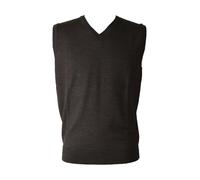 RAGNO Gilet Uomo Scollo V Senza Manica Pura Lana Merino exstrafine Articolo U854M3, 489MF Fantasia Oscuro Melange, Taglia 48