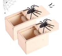Ragno in scatola, 2 pezzi di ragno Scare Box, ragno in legno, Halloween Spider Prank Box, per bambini adulti Halloween Party Favors Gifts