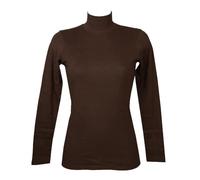 RAGNO Lupetto Donna Maglia Mezzo Collo Manica Lunga Caldo e soffice Cotone bio Articolo D274AZ BIO Cotton, A75 Chocolate Torte, 5 - Quinta