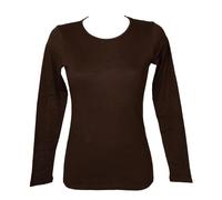 RAGNO Maglia Girocollo Donna Manica Lunga in Caldo Cotone Biologico Caldo e soffice Articolo D274AB BIO ML Giro, A75 Chocolate Torte, S